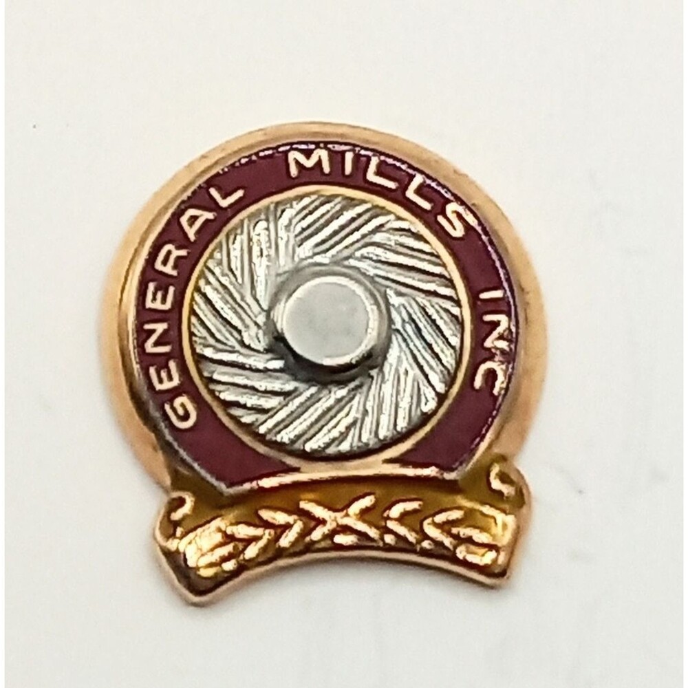 General Mills Inc. Employee Service Pin. 10K Gold Vintage. Screw Back. Tie Tack